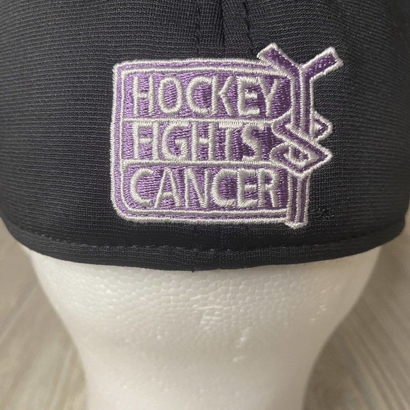 Fanatics Columbus Blue Jackets Hockey Fights Cancer Flex Hat M/L Lavender NWT - Picture 3 of 7